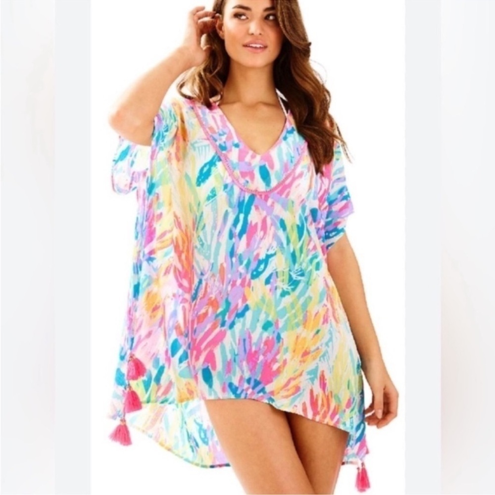 Lilly Pulitzer Coverup Dress Tunic Women's XS Swim Tassels El Bravo B9